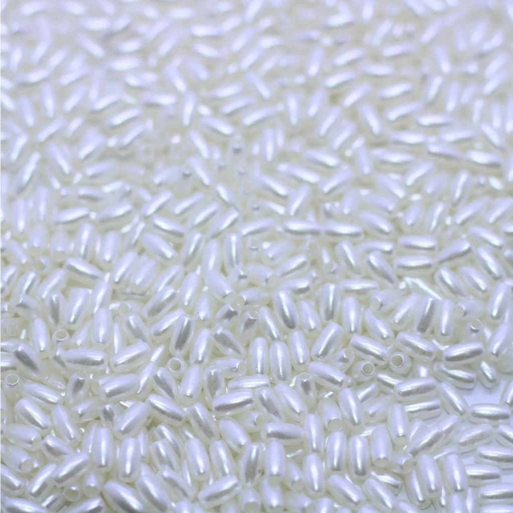 Pérola Arroz  ABS c/ furo - Diversos Tamanhos - 1000 ou 4000 unidades