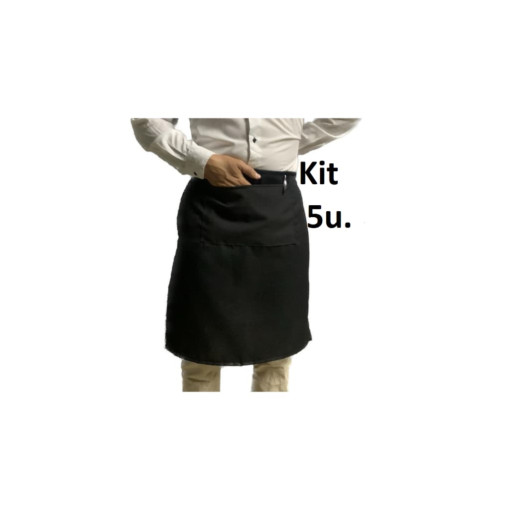 Kit 5 Avental De Saia C/Bolso Reforçado Cozinha Churrasqueiro Restaurante Uniforme