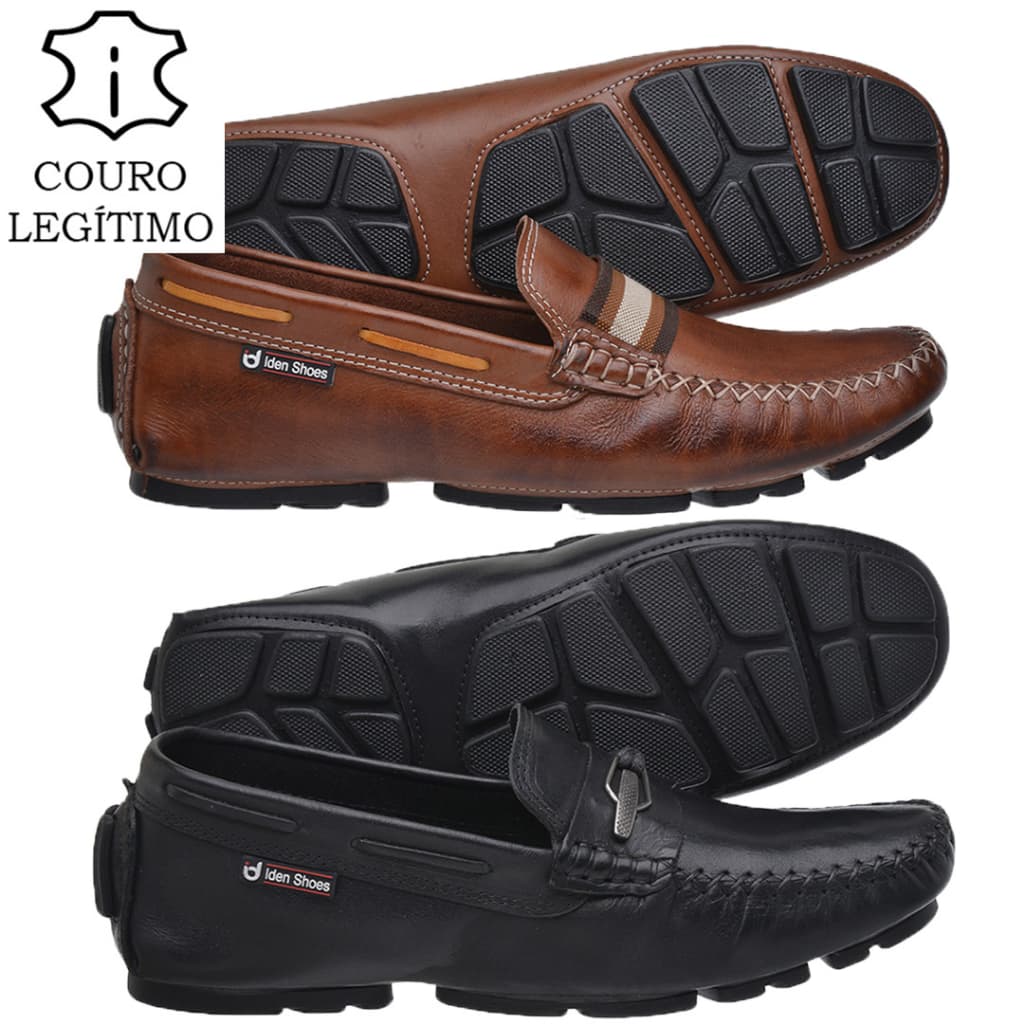 Kit 2 Pares de Drive Couro Masculino