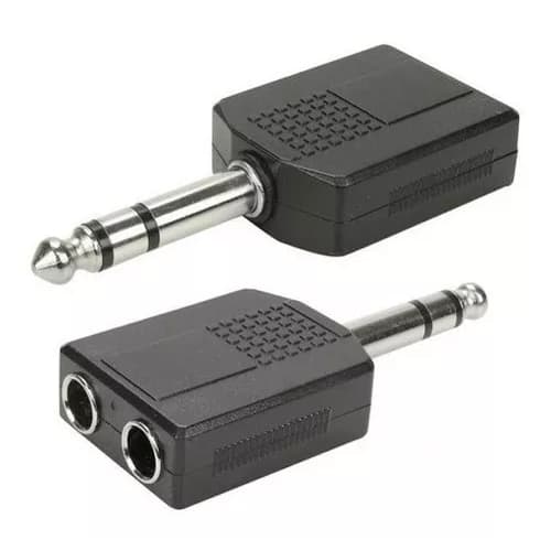 Adaptador P10 Macho Stereo X 2 P10 Femea Stereo