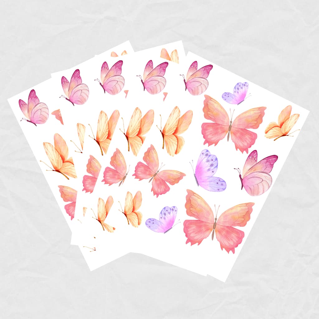 55 Adesivos De Parede Autocolante Borboletas Aquarela Jardim Decoração Quarto Infantil Menina