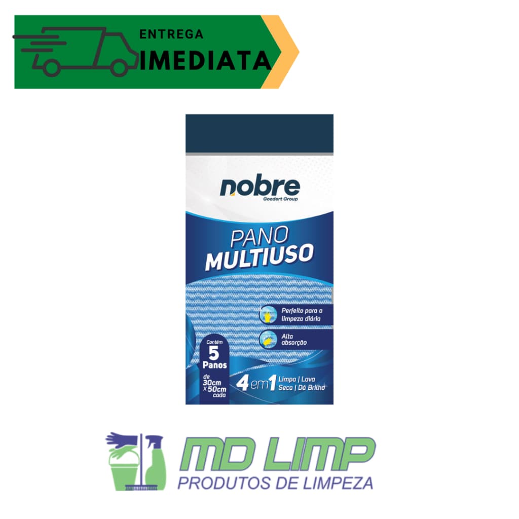 PANO MILTIUSO AZUL 30CMX50CM C/ 5 UNIDADES  NOBRE