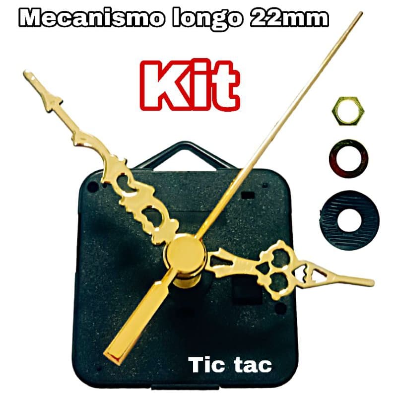 Máquina Para Montar Relógio De Parede Artesanal Personalizado 22mm + Ponteiros Dourado