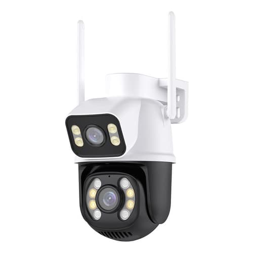 Camera Externa Ip a Prova D'água Wifi Dupla 2 Em 1 com  Visao Noturna  C/ Infravermelho