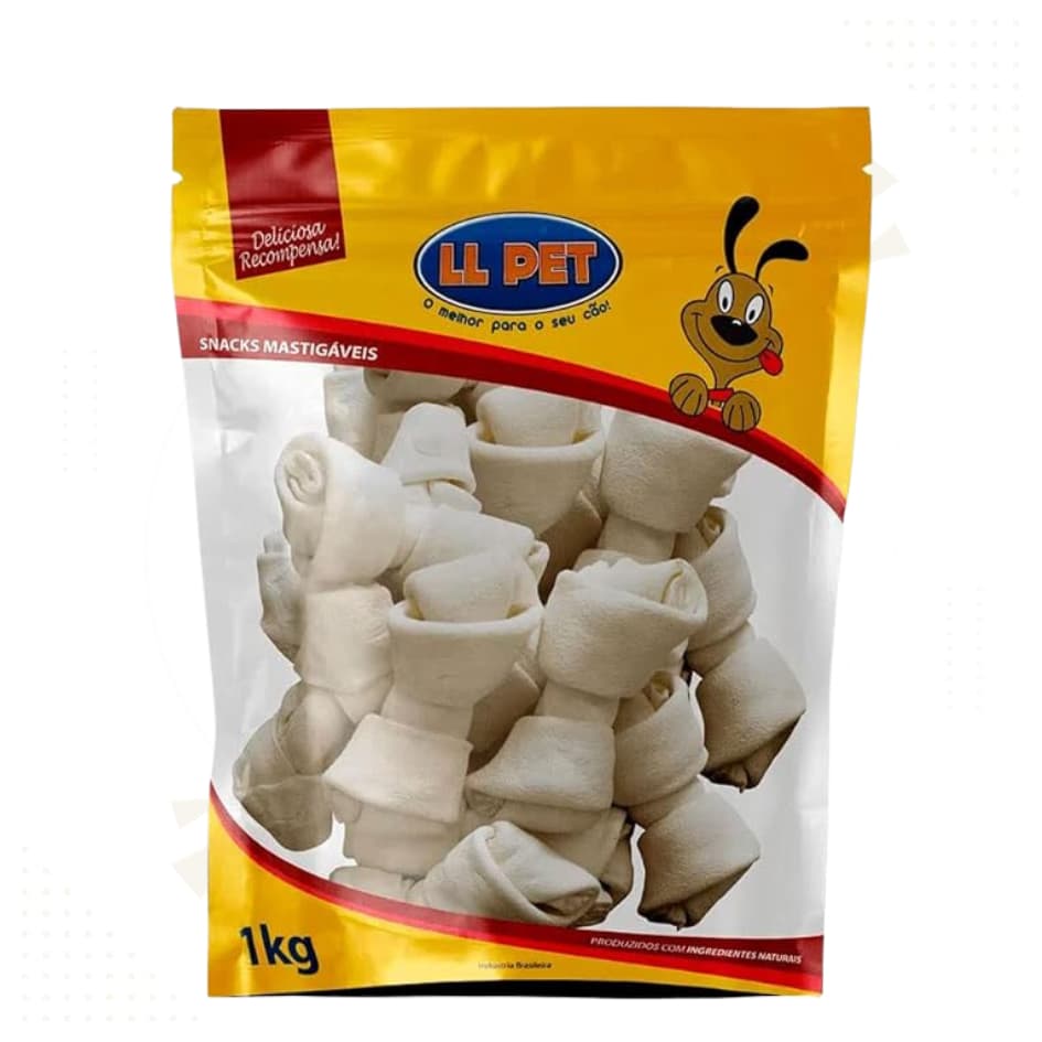 Osso Ossinho Petisco Nó  3/4  -  5/6  para Cães Cachorros LL PET LACRADO 1kg PROMOÇÃO ENVIO IMEDIATO
