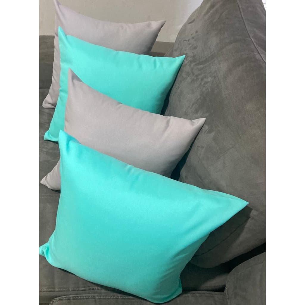 Kit 4 Almofadas Cheias Cinza c/ Tiffany - 0,45x0,45 cm - Decorativa de Sala/Quarto