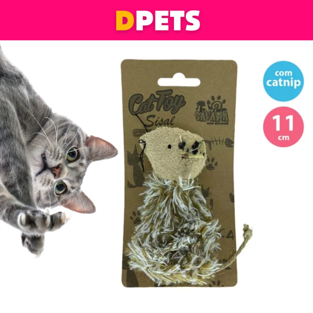 Brinquedo Cat Toy Rato com Catnip Savana Pet para Gatos
