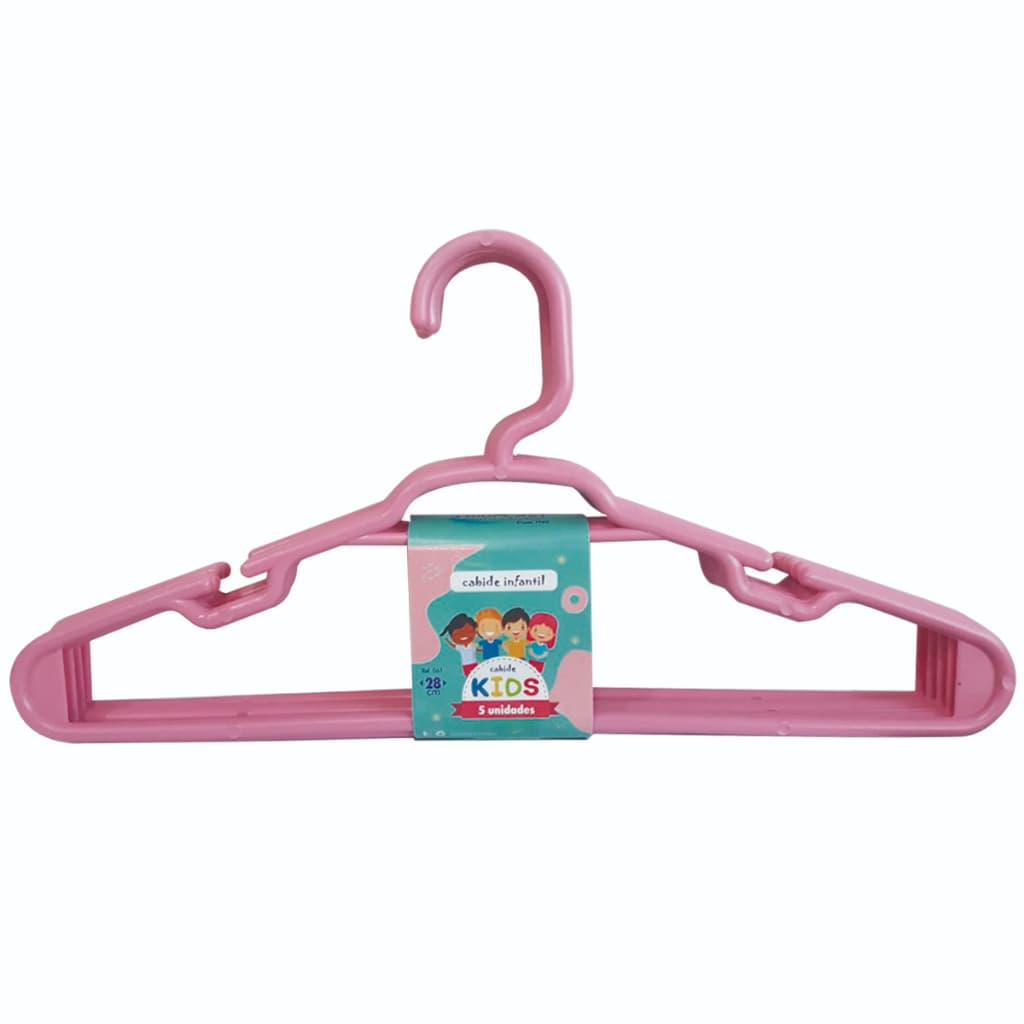 Kit Infantil Cabide 5 Unidades Organizar Roupas De Bebê Cor