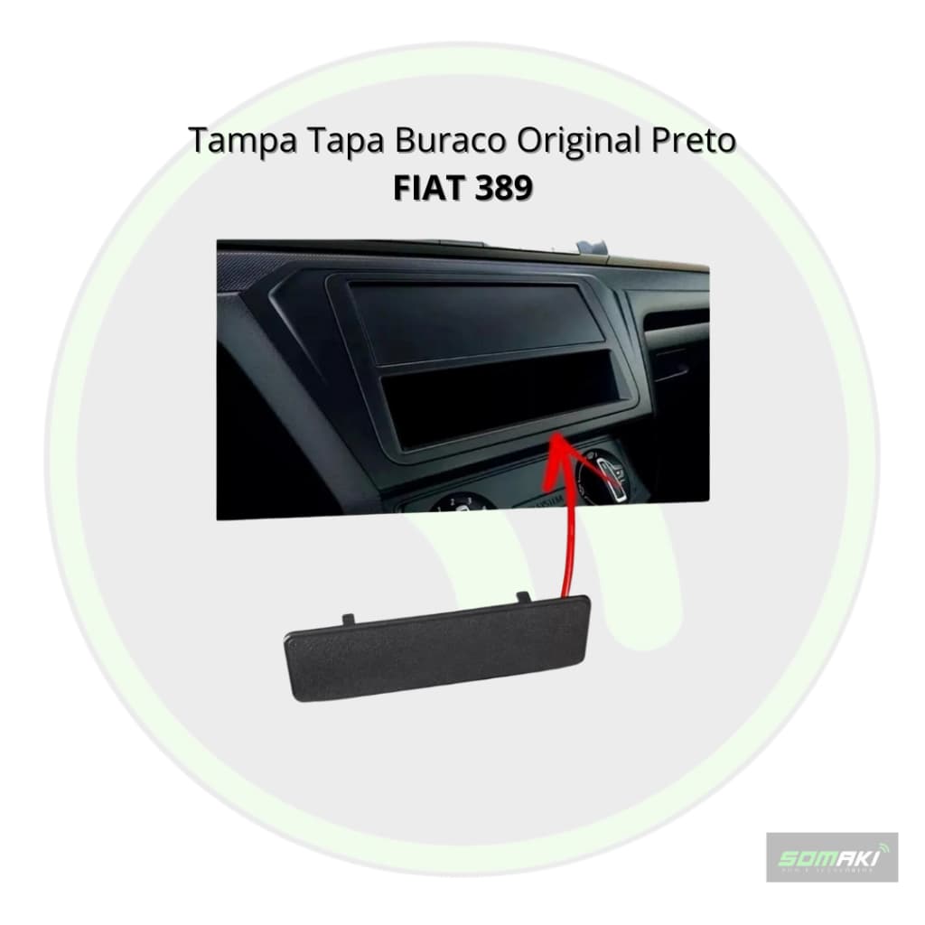 Tampa Tapa Buraco Radio Automotivo Preto Fiat