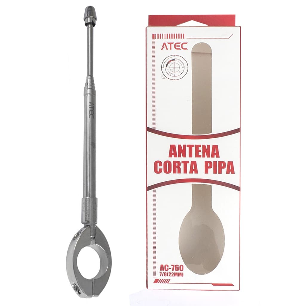 Antena 6 Estágios Ponteira Corta Pipa Moto Retratil Anti Cerol Aco Inox
