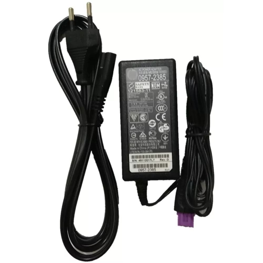 Fonte + Cabo Usb P/ Impressora Hp 2546 Deskjet 22v Plug Roxo