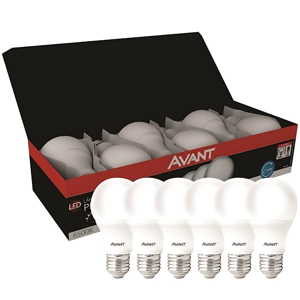 Lâmpada bulbo 9w pack kit c/6 unidades 6500k Luz Branca (branco frio)