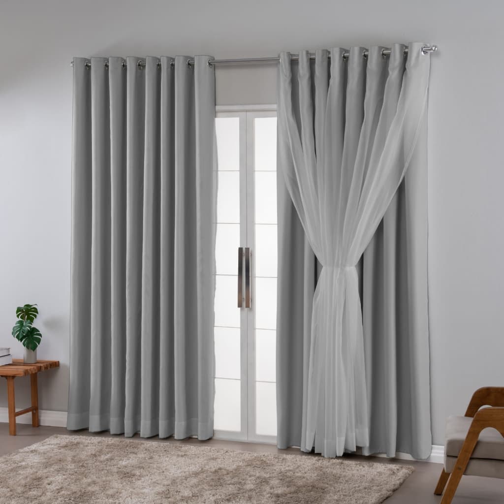 Cortina Blackout Com Voil Em Tecido 5.00x2.50 Sala Quarto Para Varão