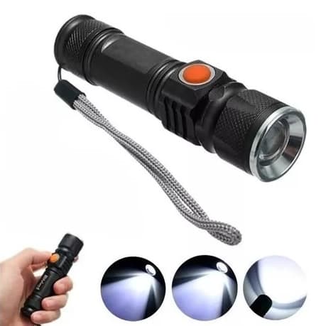 Mini Lanterna USB LED (600302) prática recarregável alta potência 3 modos