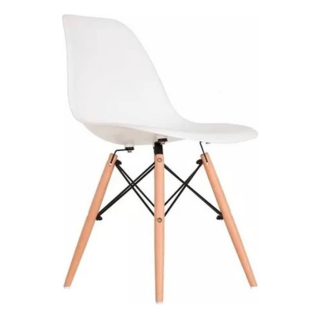 Cadeira Charles Eames Eiffel BRANCA Para Escrivaninha Escritório Pés De Madeira