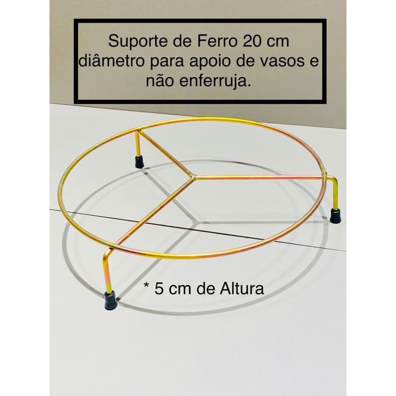 Suporte para Vasos nas medidas de 20, 25, 30 cm diâmetro de ferro altura de 5 cm.