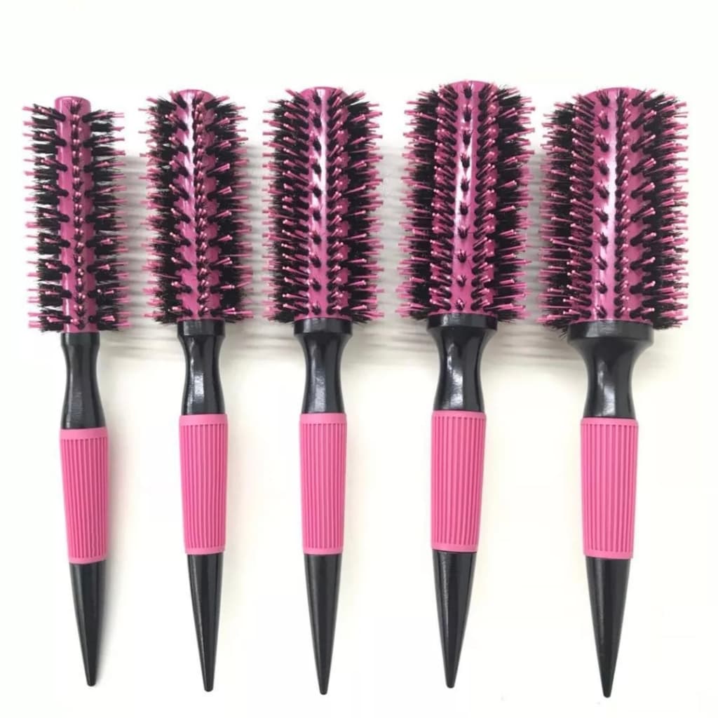 Kit 5 Escovas de cabelo profissional cabeleireiro Cerdas de javali e nylon salon barbeiro profissionais
