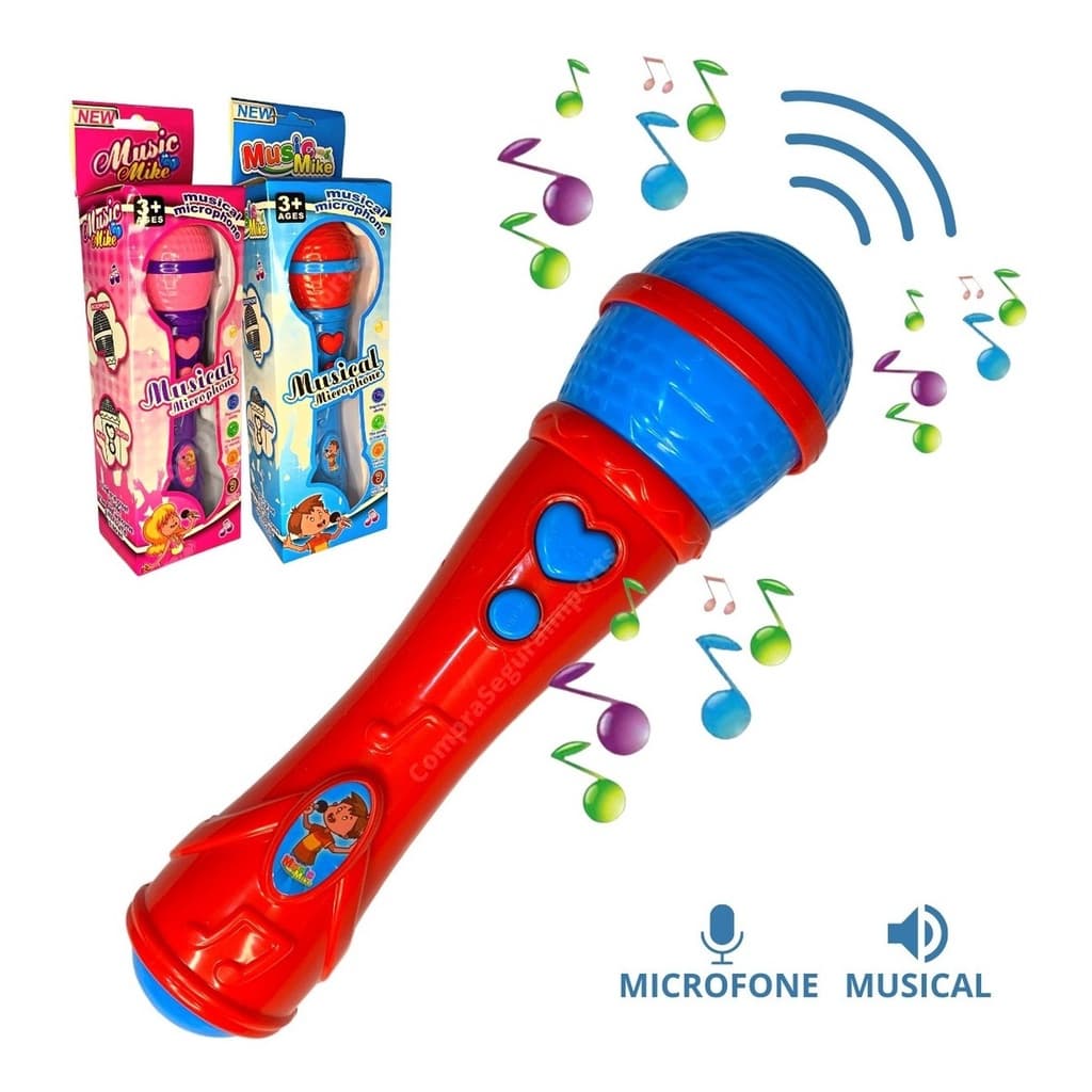 Microfone Musical Infantil Musica e Voz Brinquedo a Pilha