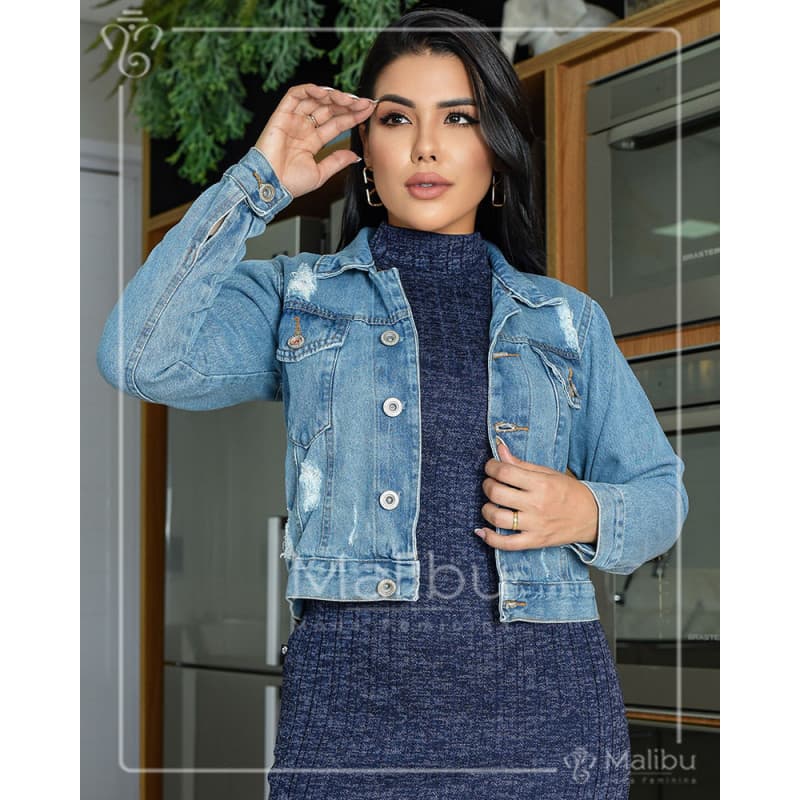 Jaqueta Jeans Claro Moda Evangelica