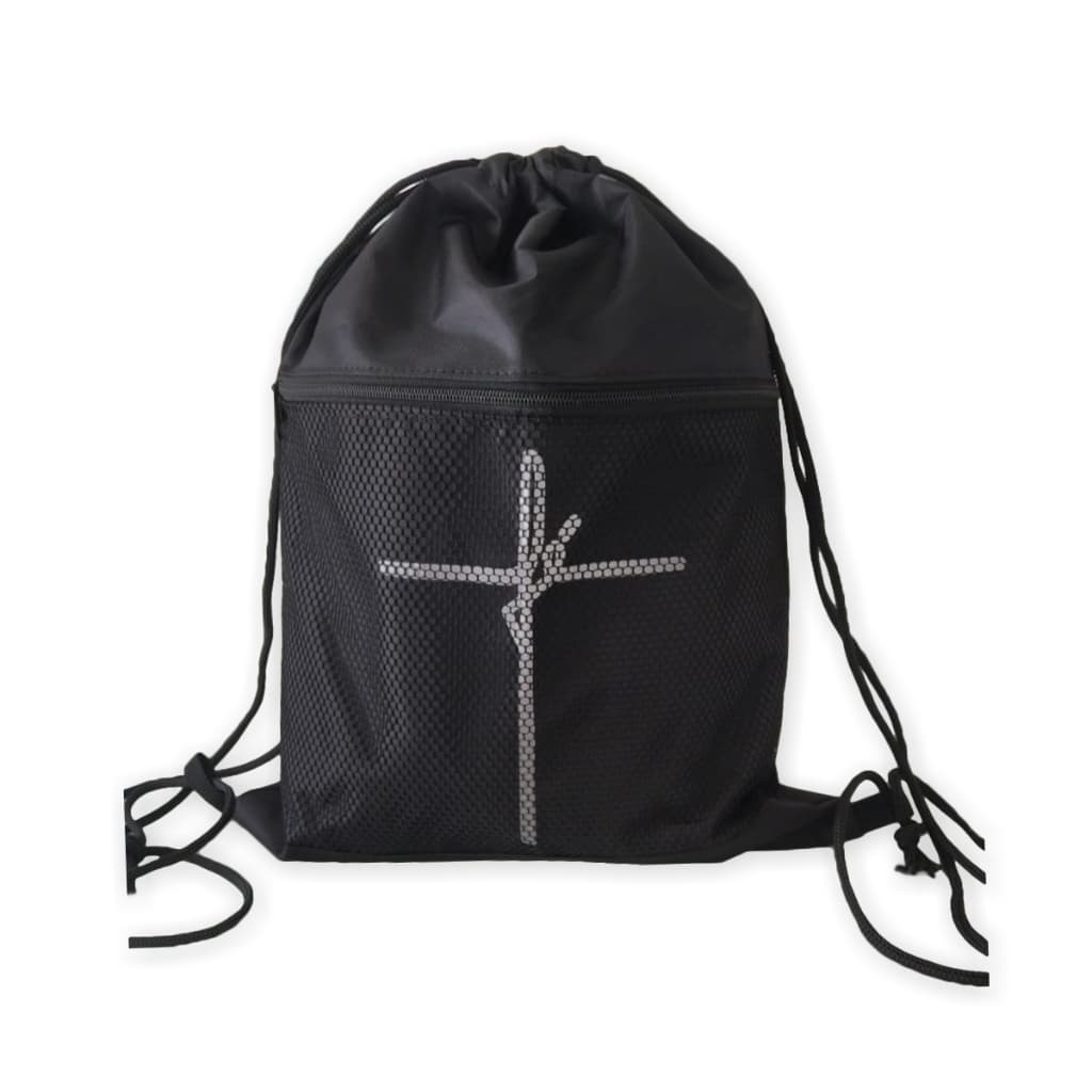 SACO MOCHILA CORDÃO FÉ PRETO E LOGOS