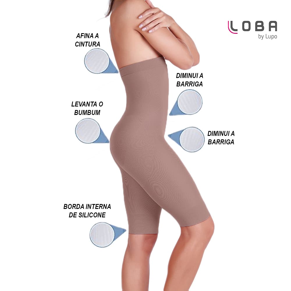 Cinta Bermuda Slim Loba Diminui e Modela a Cintura