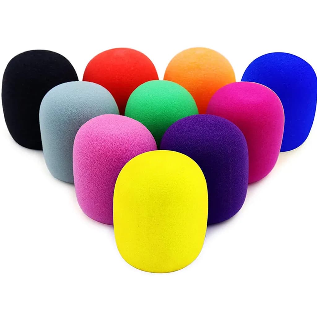 kit com 6 Espuma de Microfone Colorida Profissional Pop Filter Anti Puff