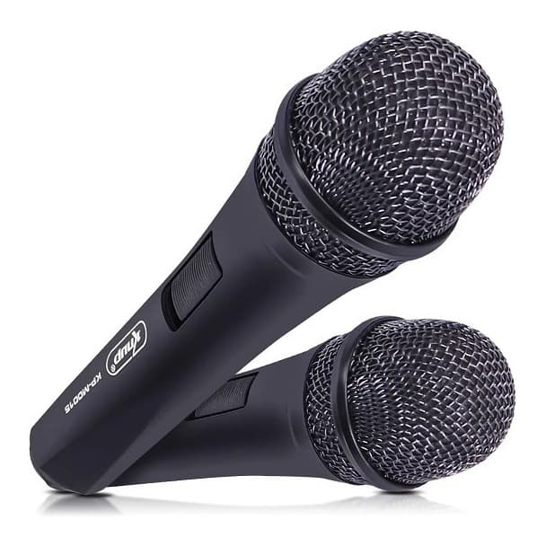 Kit 2 Microfone Dinâmico Com Fio 3 Metros P10 P2 Profissional Karaokê Palestra Igreja Musica Cantar