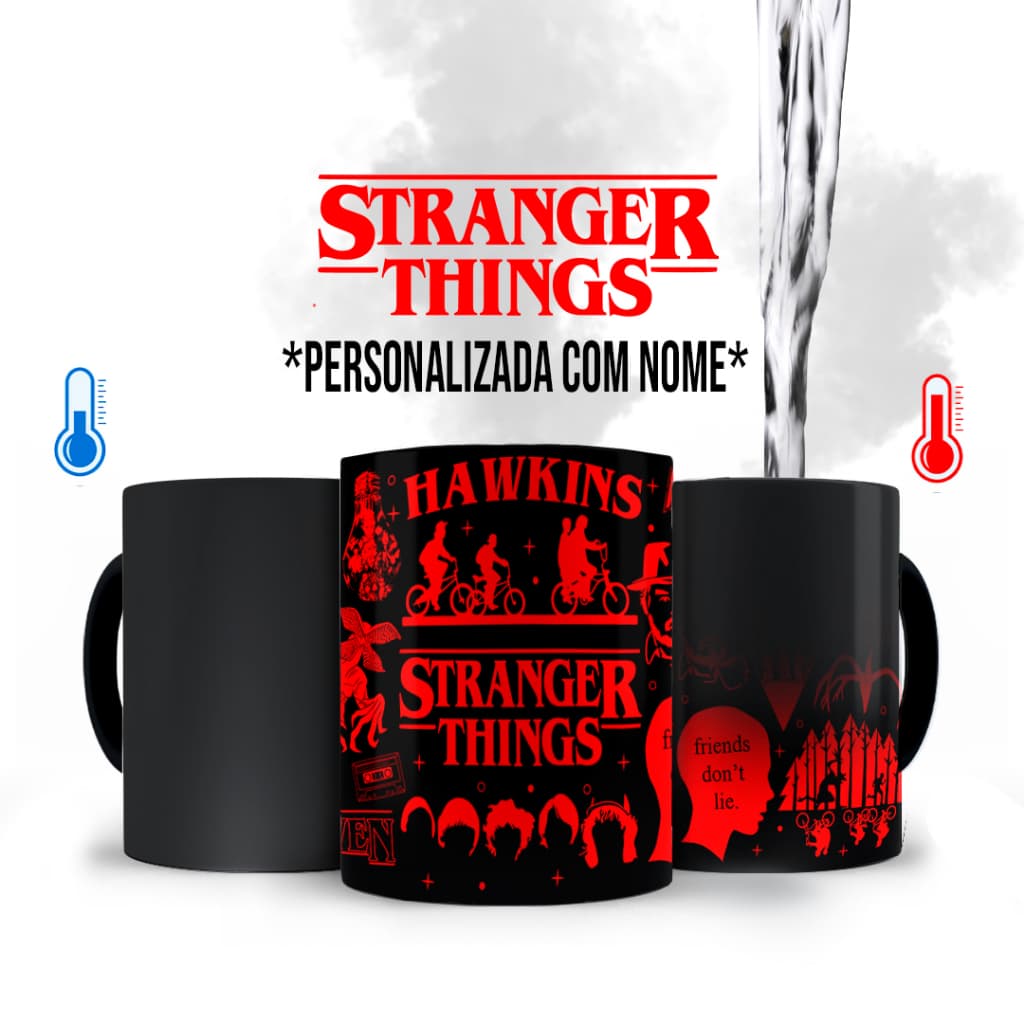 Caneca Mágica Stranger Things Personalizado com Nome