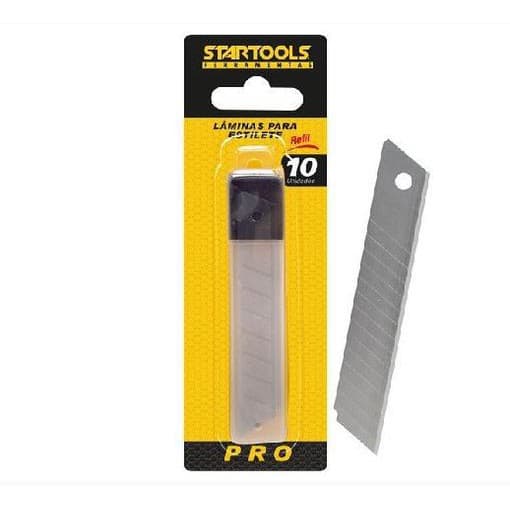 Conjunto de 10 Laminas 0,5mm Startools Refil Para Estilete Resistente Aço Antiferrugem