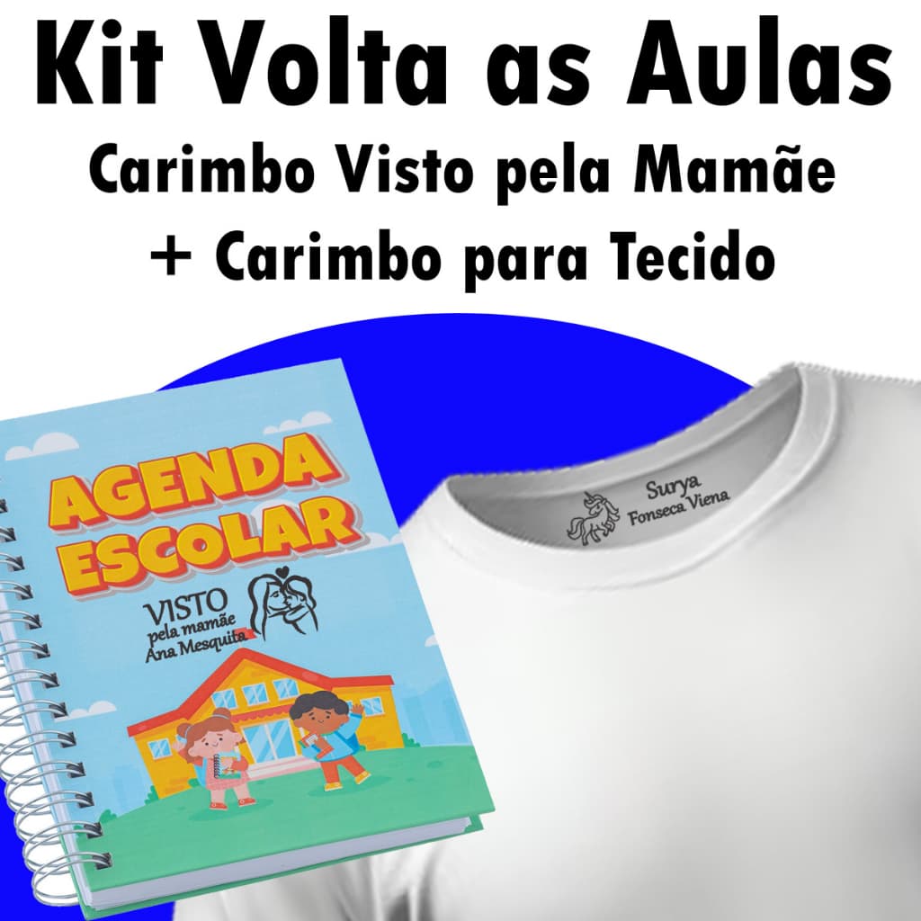 Carimbo para tecido + Carimbo Visto pela Mamãe