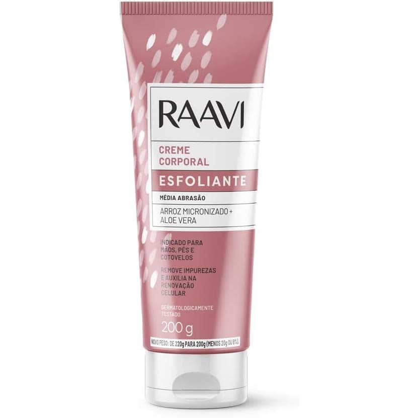 Creme Corporal Esfoliante Arroz e Aloe vera Raavi