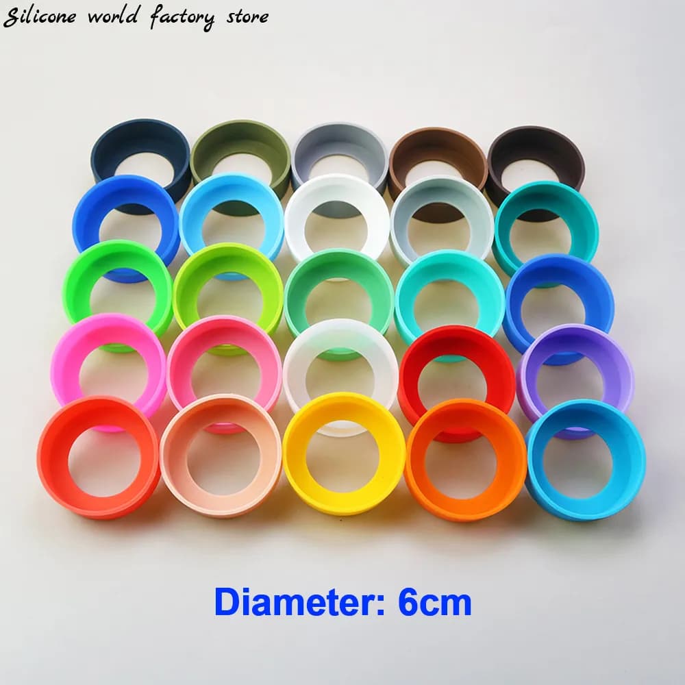 Luva de silicone antiderrapante, à prova de queda para garrafa térmica de diâmetro 6,00cm.