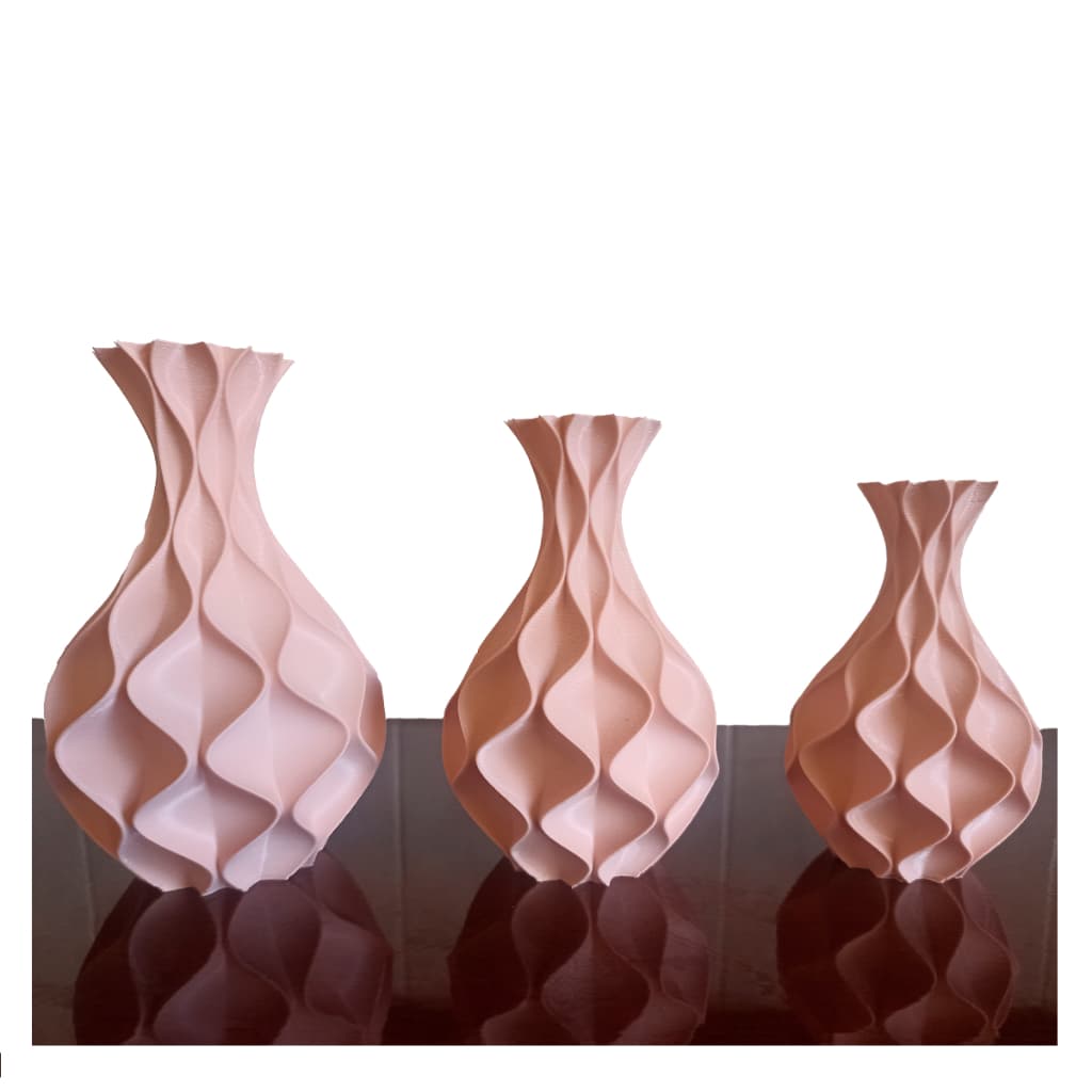 Kit Vasos Decorativos Jarros Ondulados Marx Greg 3D