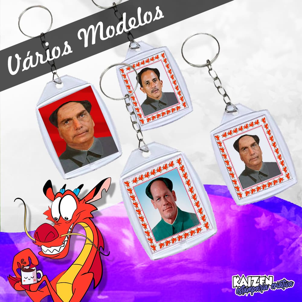 Chaveiro Meme - Acrílico 3x4cm - Bolsoxina, Manoel Tsé Gomes, Johnxina, entre outros - Social Credit - Bolsotsé Meme