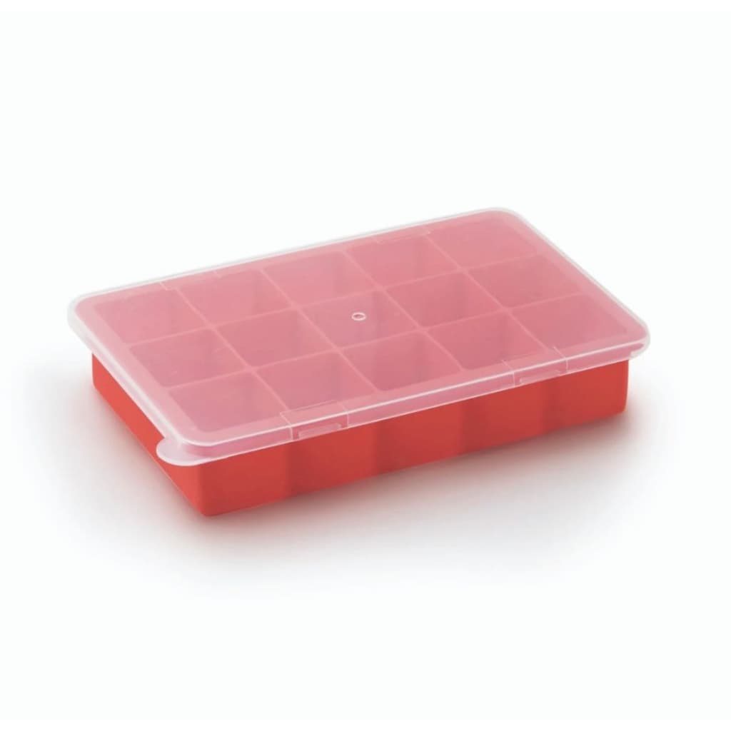 Forma Forminha De Gelo 15 Cavidades 19x12cm De Silicone Com Tampa Flexível Cozinha Geladeira Frízer