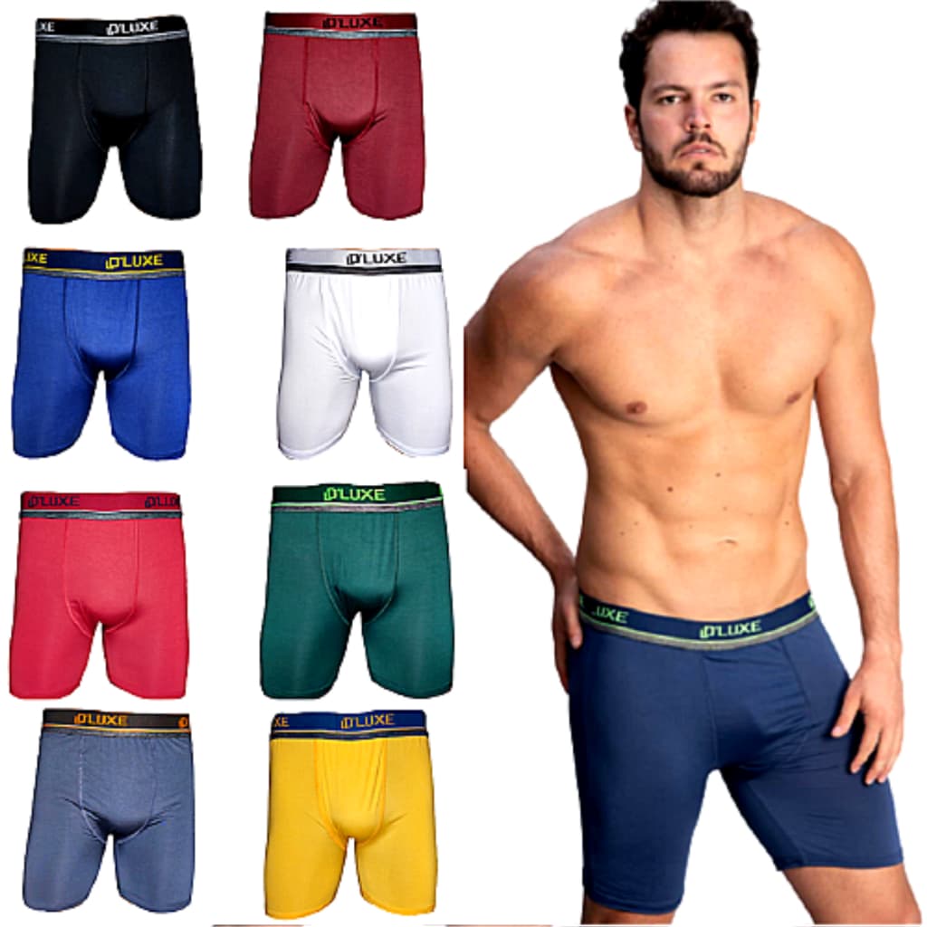 Kit 2 Cueca Microfibra Long Leg Ciclismo Bermuda Masculino Ciclista Academia Yoga Corrida