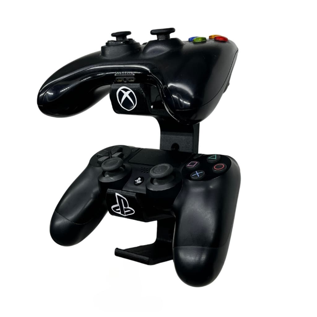 Suporte Apoio de Mesa Para 2 Controles Compatível Com Playstation Ps3, Ps4, Ps5, Dualsense, Xbox One e Nintendo - Na Vertical