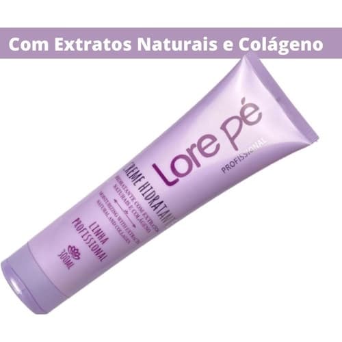 Creme Hidratante Para Pés Lore Pé 300ml Colágeno Extratos Naturais Profissional