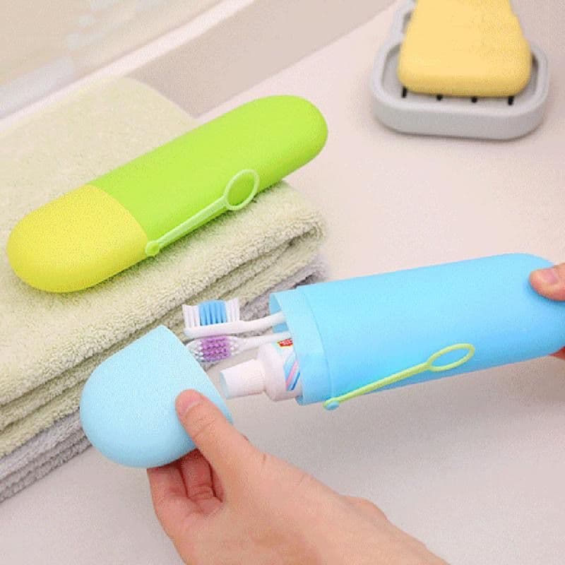 Estojo Porta Escova De Dente e Creme Dental Portátil