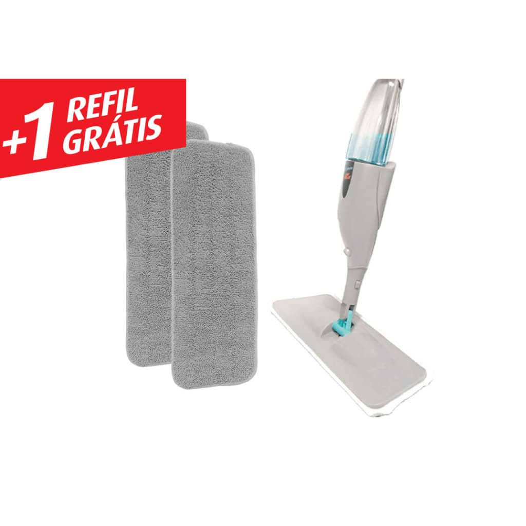 Mop Spray Kit Refil Grátis Rodo Celeste Refil Microfibra E Reservatório