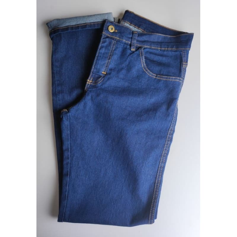 Calça Jeans Masculina Escura Tradicional para Trabalho  Serviços Com Lycra e Elastano