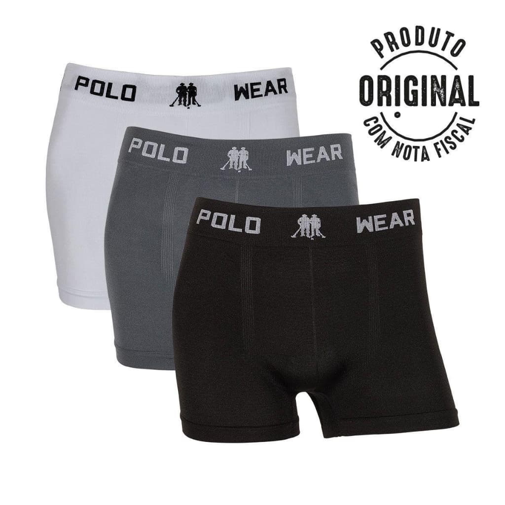 Kit 2 Cueca Boxer Polo Wear Original Lisas ou Estampadas Cueca Box Masculina