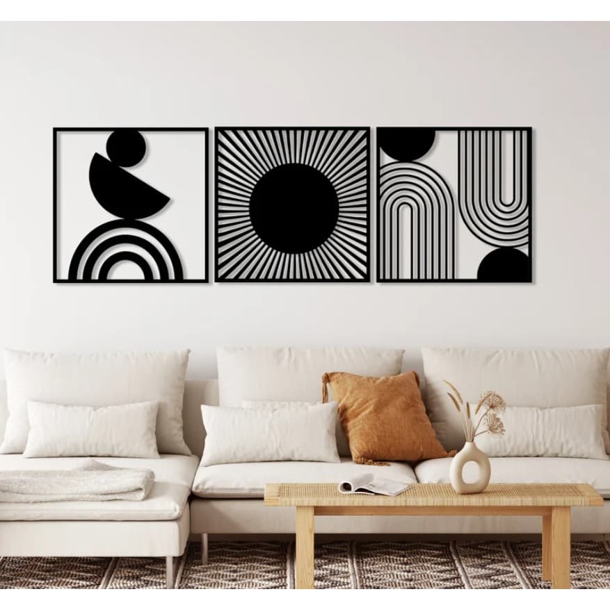 Quadros Decorativo Arte Parede Minimalista Moderna Decoração Geométrica Abstrata Neutra Boho 30cm