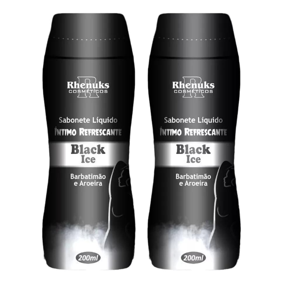 Kit 2 Sabonete Íntimo Refrescante Black Ice 200ml Rhenuks