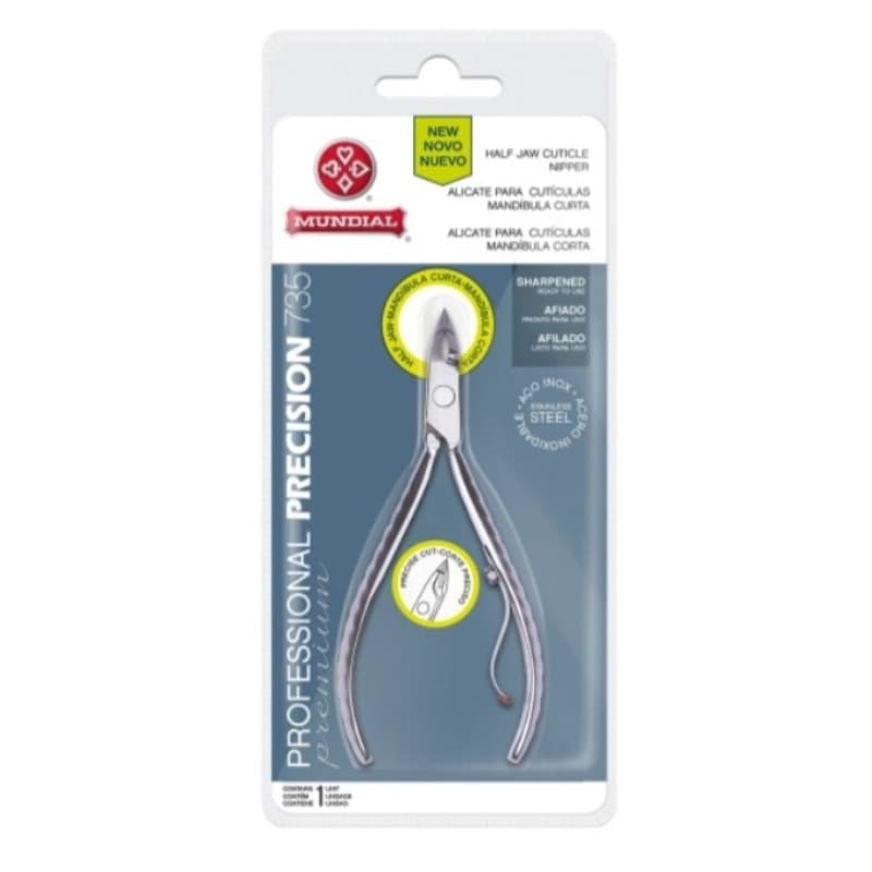 Alicate de Cutícula 735-PR Professional Premium Precision Aço Inox Mundial