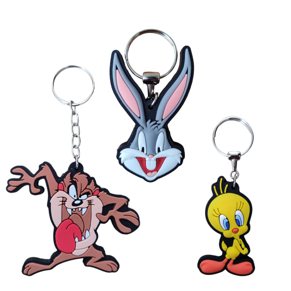 Chaveiros Emborrachados Colecionável Desenho Looney Tunes PiuPiu Pernalonga Taz Fãs