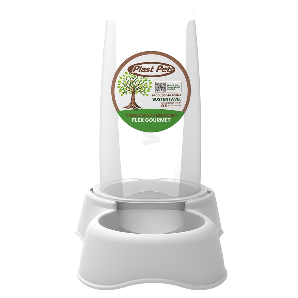 Bebedouro/Comedouro 1500ml Cinza Flex Gourmet Eco