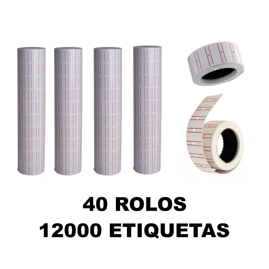 40 Rolos De Etiquetas P/ Etiquetadora Manual De Preço Mx5500