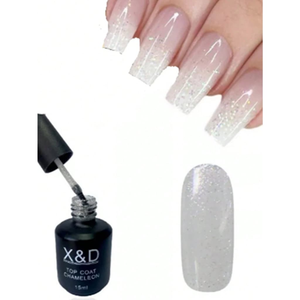 Top Coat Chameleon Com Glitter Para Unhas X&d