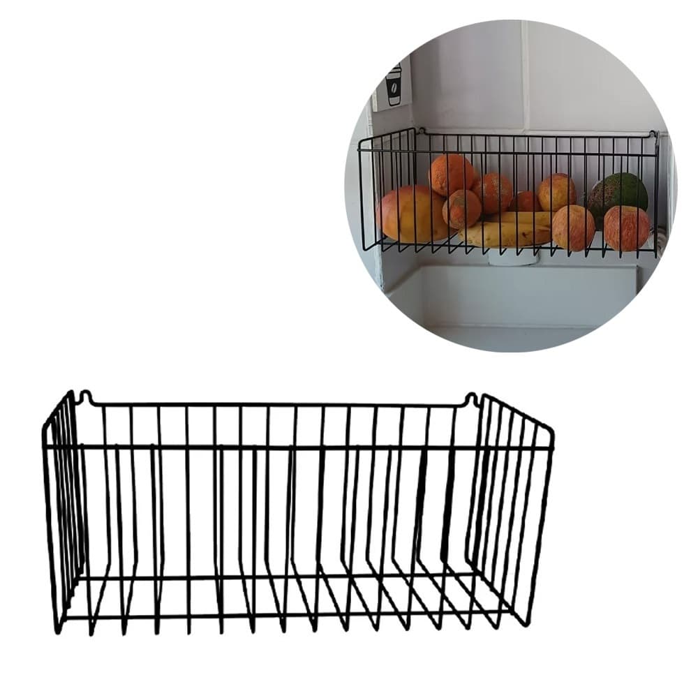Cesto Multiuso Organizador 40cm Aramado Fruteira de Parede Modelo N05